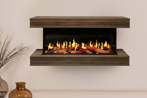 Image of Modern Flames Orion Multi V2 64 3-Sided Electric Fireplace Wall Mount Studio Suite Mantel Walnut - OR52-MULTI-V2-WSS-OR52-WW
