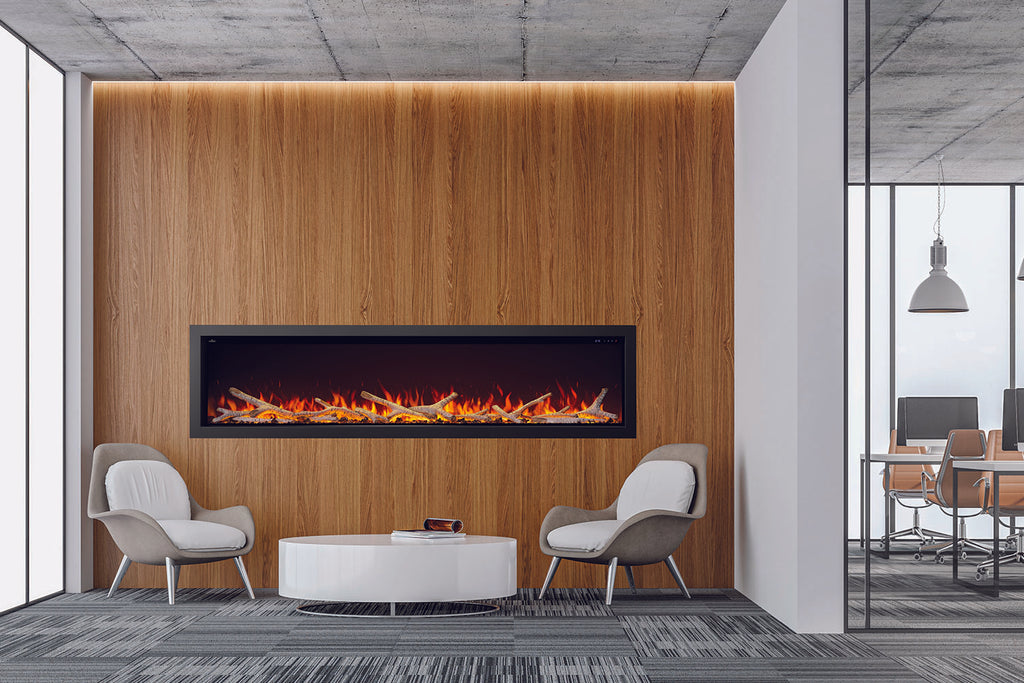 Napoleon Astound 96 inch Smart Built-In Wall Mount Electric Fireplace Insert - Linear Modern Fireplace - NEFB96AB
