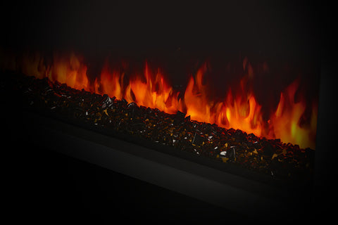 Image of Napoleon Astound 96 inch Smart Built-In Wall Mount Electric Fireplace Insert - Linear Modern Fireplace - NEFB96AB Black Crystals