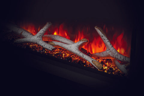 Image of Napoleon Astound 96 inch Smart Built-In Wall Mount Electric Fireplace Insert - Linear Modern Fireplace - NEFB96AB Birch Logs