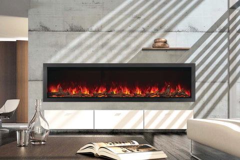 Image of Napoleon Astound 96 inch Smart Built-In Wall Mount Electric Fireplace Insert - Linear Modern Fireplace - NEFB96AB