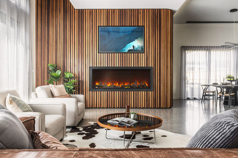 Image of Napoleon Astound 74 inch Smart Built-In Wall Mount Electric Fireplace Insert - Linear Modern Fireplace - NEFB74AB