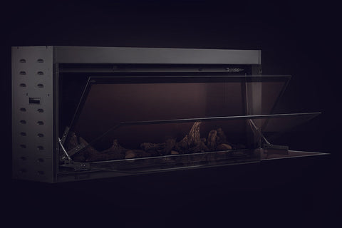 Image of Napoleon Astound 96 inch Smart Built-In Wall Mount Electric Fireplace Insert - Linear Modern Fireplace - NEFB96AB Front Glass