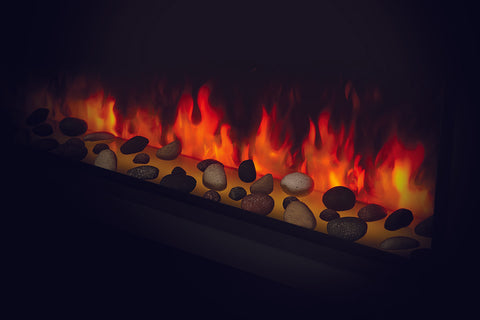 Image of Napoleon Astound 50 inch Smart Built-In Wall Mount Electric Fireplace Insert - Linear Modern Fireplace - NEFB50AB Mineral Rock