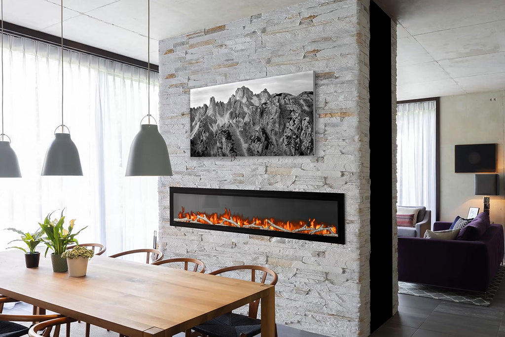 Napoleon Entice 72 inch Wall Mount Recessed Linear Electric Fireplace | Built in Electric Insert | NEFL72CFH-1