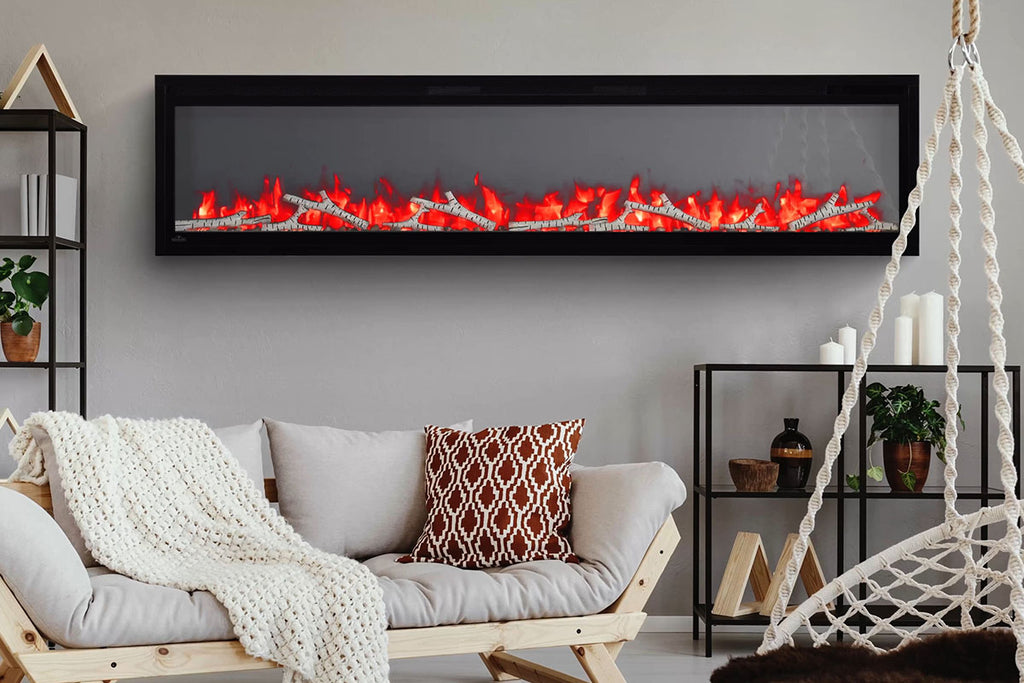 Napoleon Entice 72 inch Wall Mount Recessed Linear Electric Fireplace | Built in Electric Insert | NEFL72CFH-1