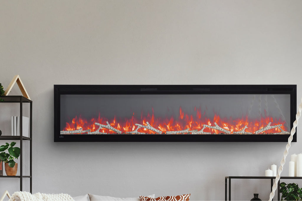 Napoleon Entice 60 inch Wall Mount Recessed Linear Electric Fireplace | Built in Electric Insert | NEFL60CFH-1
