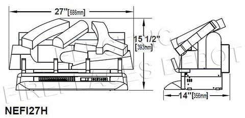 Image of Napoleon Woodland 27 Inch Electric Fireplace Log Insert - Heater - Log Set - NEFI27H - Electric Fireplaces Depot
