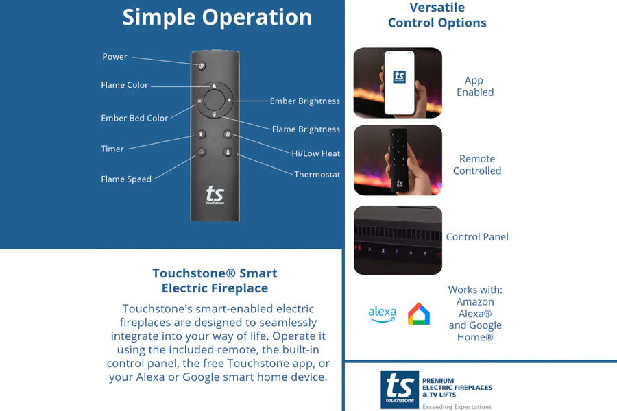 Touchstone Sideline Smart Fireplace