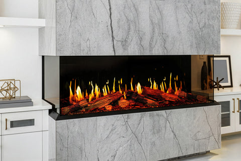 Image of Modern Flames Orion V2 Multi-Sided 76-inch Heliovision Virtual Smart Built In Electric Fireplace - OR76-MULTI-V2