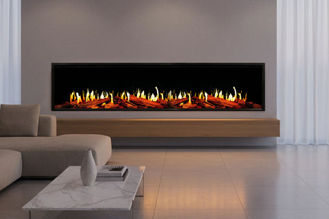Image of Modern Flames Orion Slim V2 100 Inch Heliovision Virtual Recessed Wall Mount Electric Fireplace - OR100-SLIM-V2