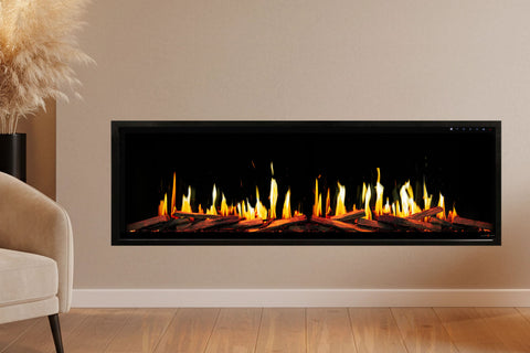 Image of Modern Flames Orion Slim V2 60 Inch Heliovision Virtual Recessed Wall Mount Electric Fireplace - OR60-SLIM-V2
