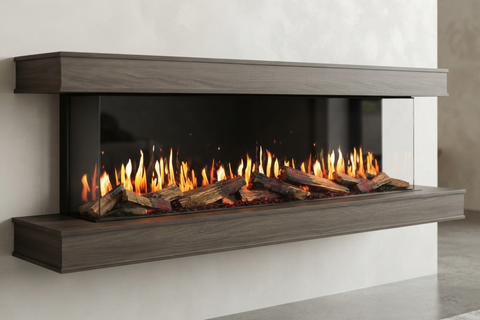 Image of Modern Flames Orion Multi V2 73 inch 3-Sided Electric Fireplace Wall Mount Studio Suite Mantel Gray - OR52-MULTI-V2-WSS-OR60-DW