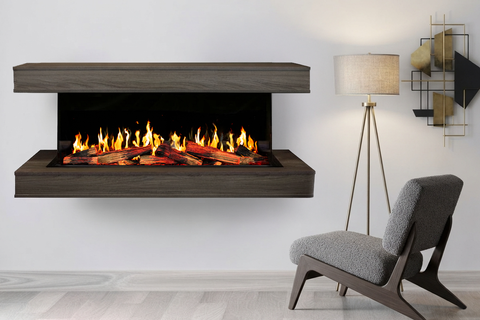 Image of Modern Flames Orion Multi V2 64 inch 3-Sided Electric Fireplace Wall Mount Studio Suite Mantel Gray - OR52-MULTI-V2-WSS-OR52-DW