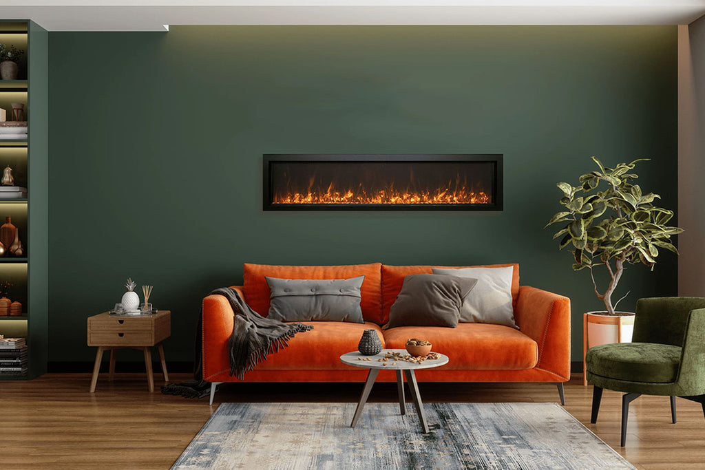Amantii Panorama 60-in Extra Slim Built-in Indoor Outdoor Electric Fireplace - Heater - BI-60XTRASLIM