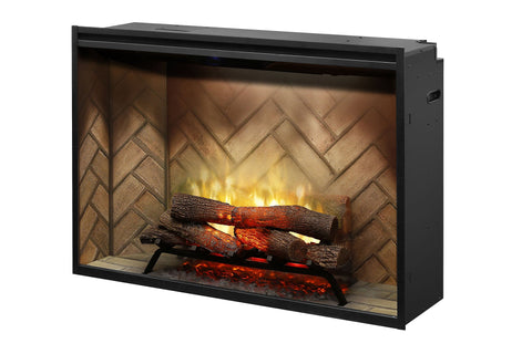 Image of Dimplex Revillusion 42 inch Built-In Electric Fireplace with Herringbone Brick - Firebox - Heater - RBF42 - Electric Fireplaces Depot