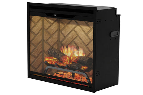 Image of Dimplex Revillusion 24 inch Built In Electric Fireplace Herringbone Brick - Firebox - REV24-WC 500005128