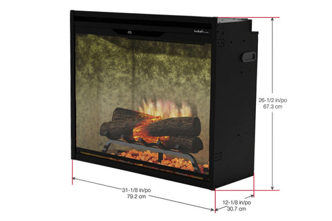 Image of NEW! Dimplex Revillusion 30 inch Built-In Electric Firebox w/ Glass and Plug Kit | Weathered Concrete