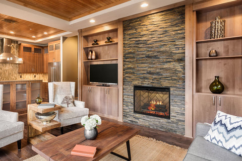 Image of Dimplex Revillusion Built In Electric Fireplace Herringbone Brick - Firebox - Heater - REV