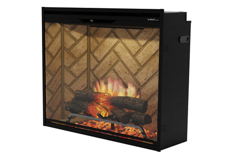 Image of Dimplex Revillusion Portrait 36 inch Built In Electric Fireplace Herringbone Brick - Firebox - REV36P-HB 500005736