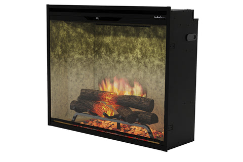 Image of NEW! Dimplex Revillusion Portrait 36 inch Built-In Electric Firebox w/ Glass and Plug Kit | Weathered Concrete