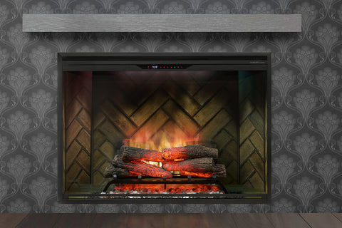 Image of Dimplex Revillusion 42 inch Built In Electric Fireplace Herringbone Brick - Firebox - REV42-BL 500005737