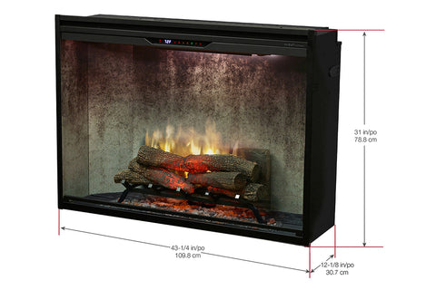 Image of NEW! Dimplex Revillusion 42 inch Built-In Electric Firebox w/ Glass and Plug Kit | Weathered Concrete
