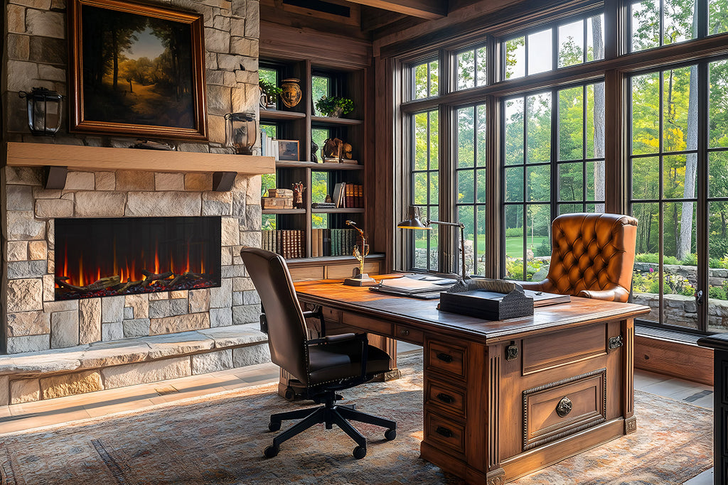 SimpliFire Scion 55 inch Smart Built-In Linear Electric Fireplace | SF-SC55-BK SF-SCN55