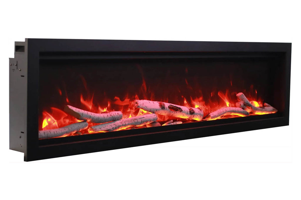 Amantii Symmetry 100'' Built In Fully Recessed Flush Mount Linear Indoor & Outdoor Electric Fireplace | SYM-100 | Electric Fireplaces Depot