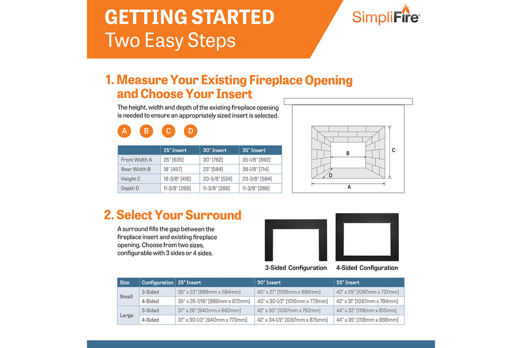 Hearth & Home SimpliFire 35 inch Electric Fireplace Insert SF-INS35 - SimpliFire Electric 35'' Firebox