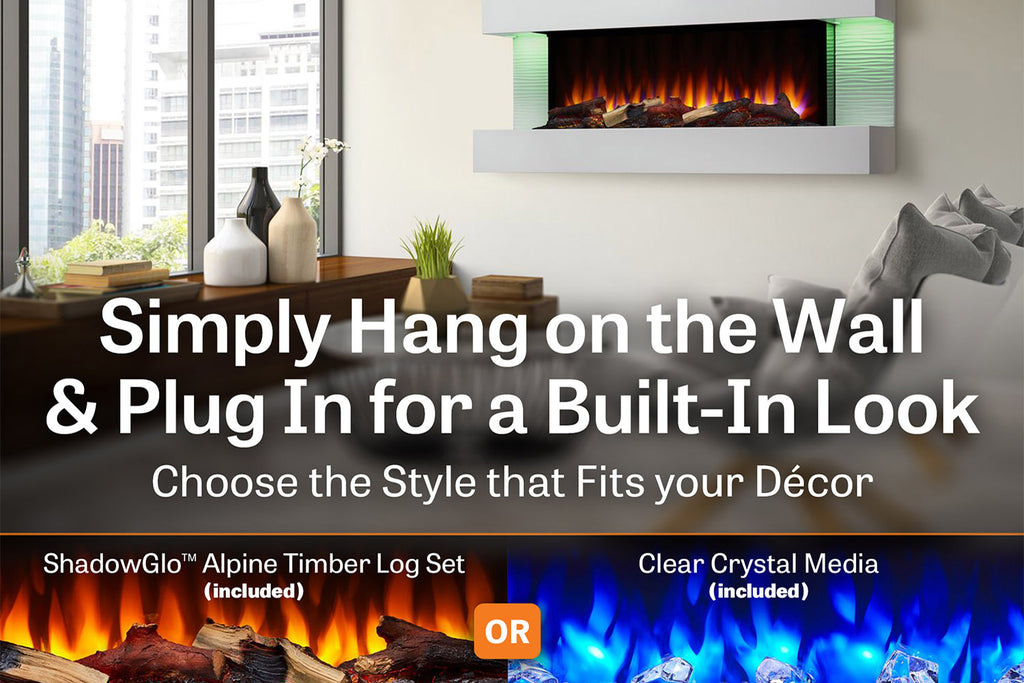 SimpliFire Format 50 inch Floating Mantel Electric Fireplace