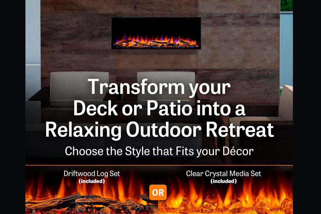 SimpliFire Forum 43 Outdoor Built-in Electric Fireplace SF-OD43