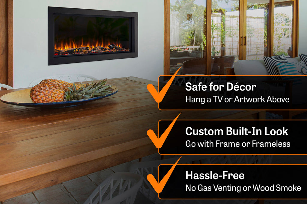 SimpliFire Forum 43 Outdoor Built-in Electric Fireplace SF-OD43