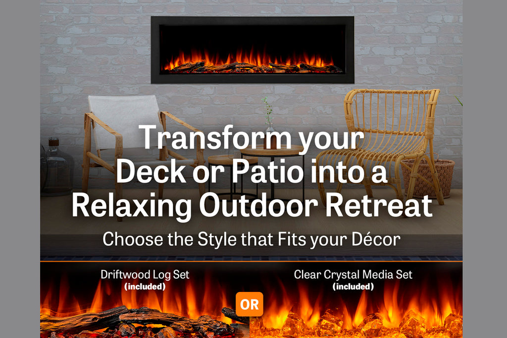 SimpliFire Forum 55'' Outdoor Built-in Electric Fireplace