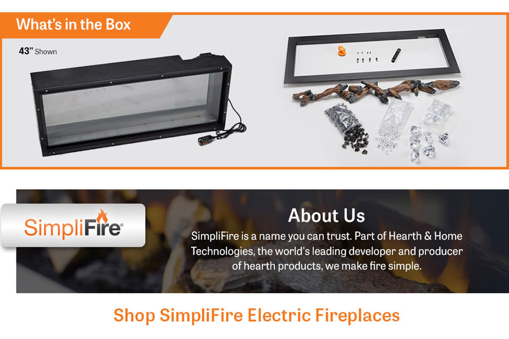 SimpliFire Forum 55'' Outdoor Built-in Electric Fireplace