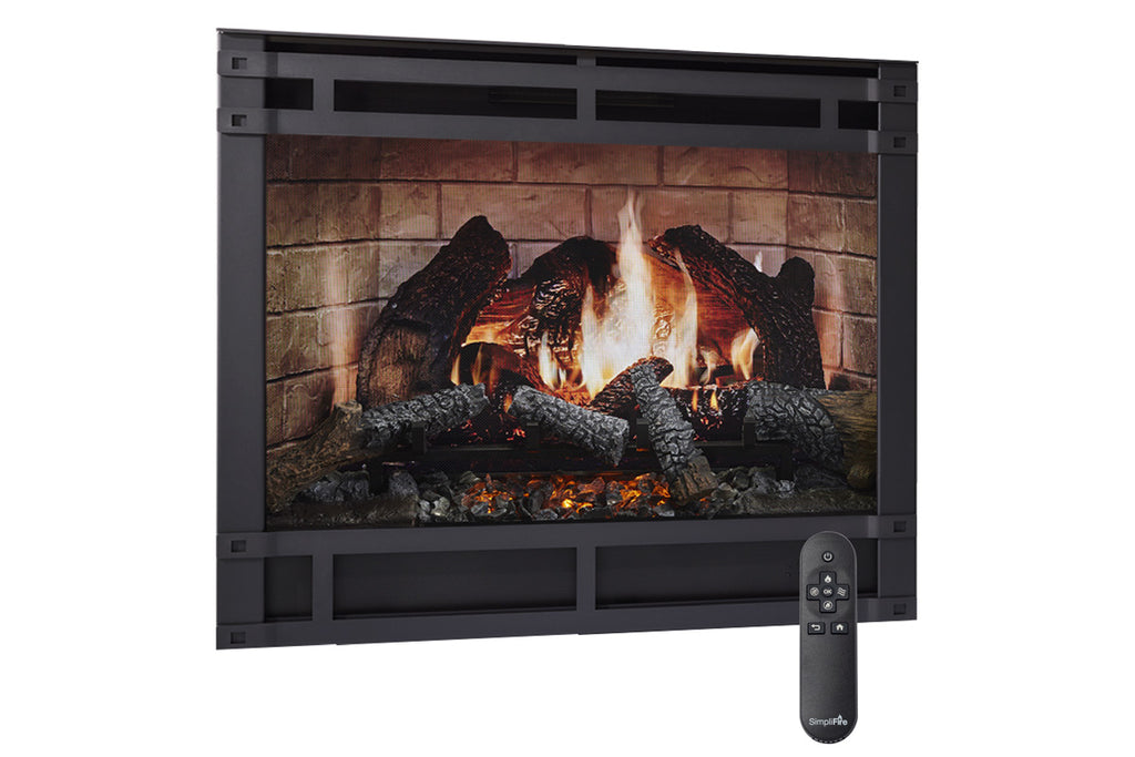 SimpliFire Inception 36-in Traditional Virtual Smart Electric Fireplace with Folio Front - SF-INC36 Firebox Flames