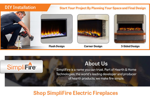 Image of SimpliFire Scion Trinity 55 in Multi-Side Built In Linear Electric Fireplace - SF-SCT55-BK
