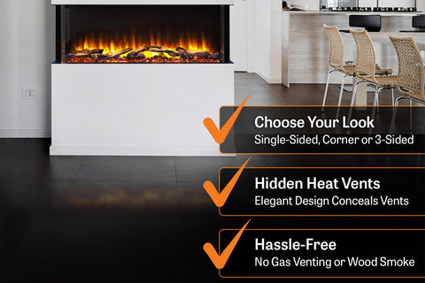 Image of SimpliFire Scion Trinity 43 in Multi-Side Built In Electric Fireplace - SF-SCT43-BK
