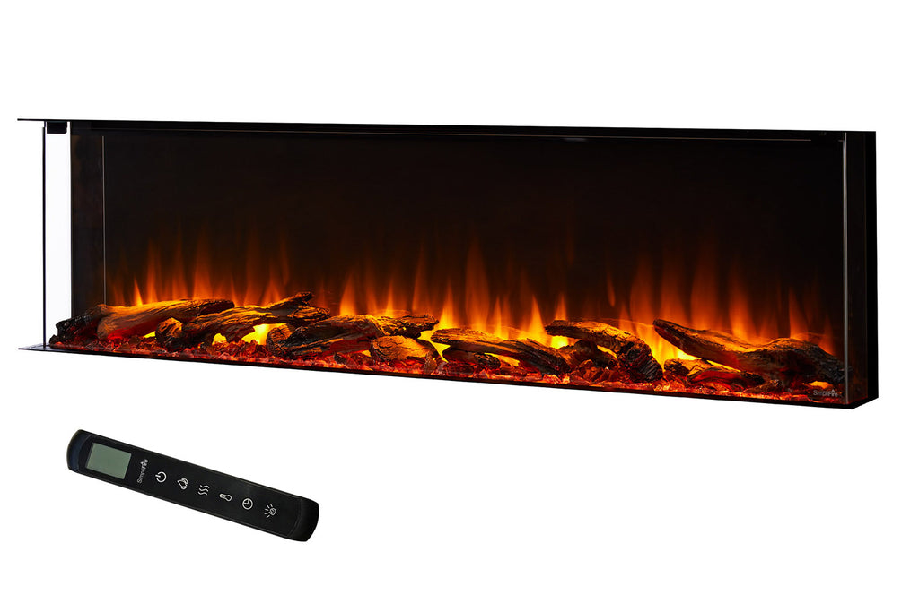 SimpliFire Scion Trinity 55 in Multi-Side Built In Linear Electric Fireplace - SF-SCT55-BK