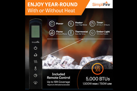 Image of SimpliFire Scion Trinity 43 in Multi-Side Built In Electric Fireplace - SF-SCT43-BK