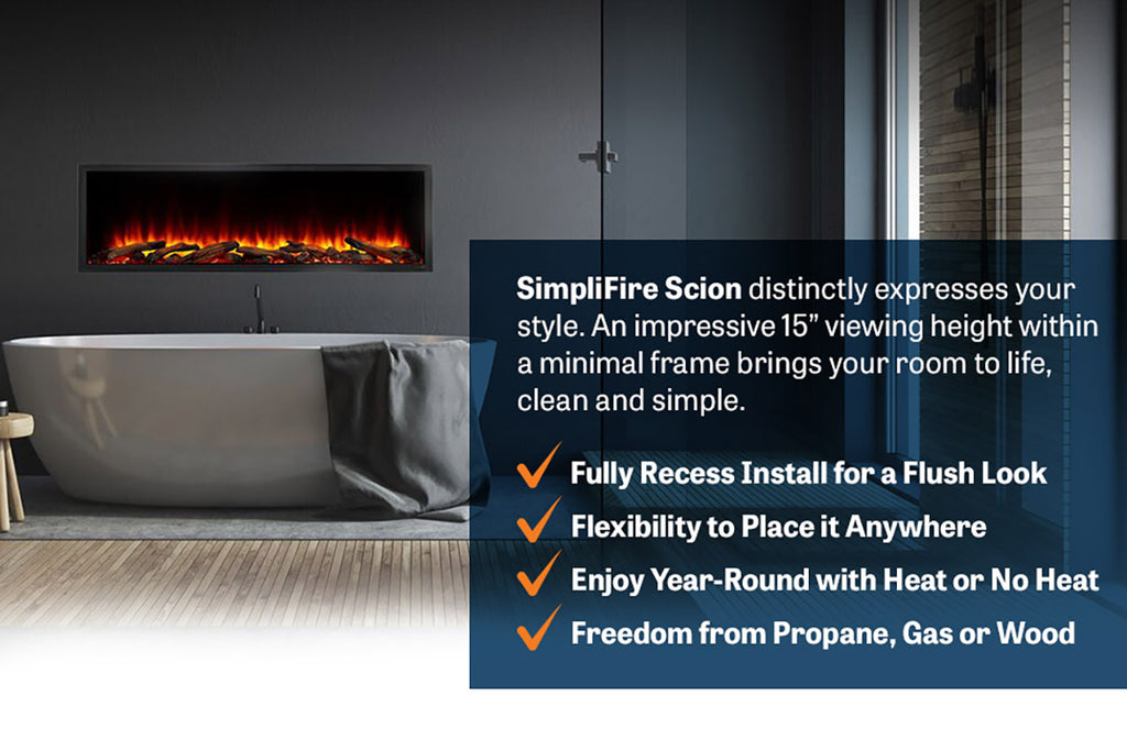SimpliFire Scion 43-in Built-In Linear Electric Fireplace | SF-SC43-BK