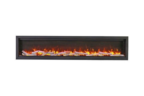 Image of Amantii Symmetry Bespoke 88-inch Wall Mount Recessed Linear Electric Fireplace | SYM-88 BESPOKE