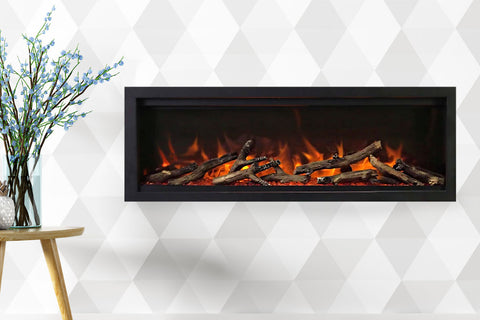 Image of Amantii Symmetry Lumina 34 inch Built In Fully Recessed Wall Mount Indoor Outdoor Smart Electric Fireplace | SYM-34-LUMINA