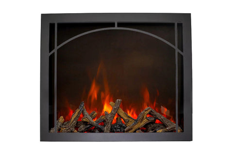 Image of Amantii Traditional Lumina 48 Inch Built-In Indoor Outdoor Smart Electric Firebox Insert - TRD-48-LUMINA ARCH Trim