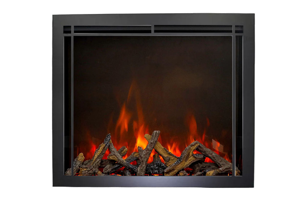 Amantii Traditional Lumina 48 Inch Built-In Indoor Outdoor Smart Electric Firebox Insert - TRD-48-LUMINA Square Trim
