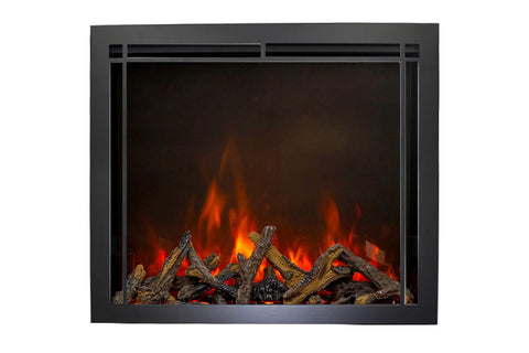 Image of Amantii Traditional Lumina 48 Inch Built-In Indoor Outdoor Smart Electric Firebox Insert - TRD-48-LUMINA Square Trim