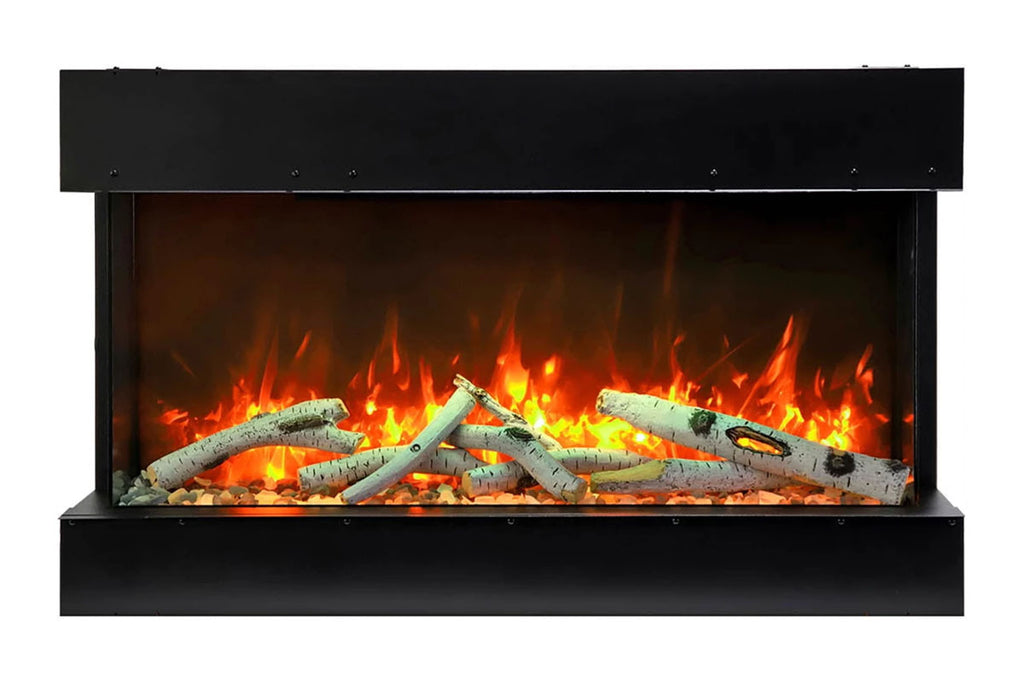 Amantii Tru View Slim 30-inch 3-Sided View Built In Indoor & Outdoor Electric Fireplace with Heater | 30-TRV-SLIM