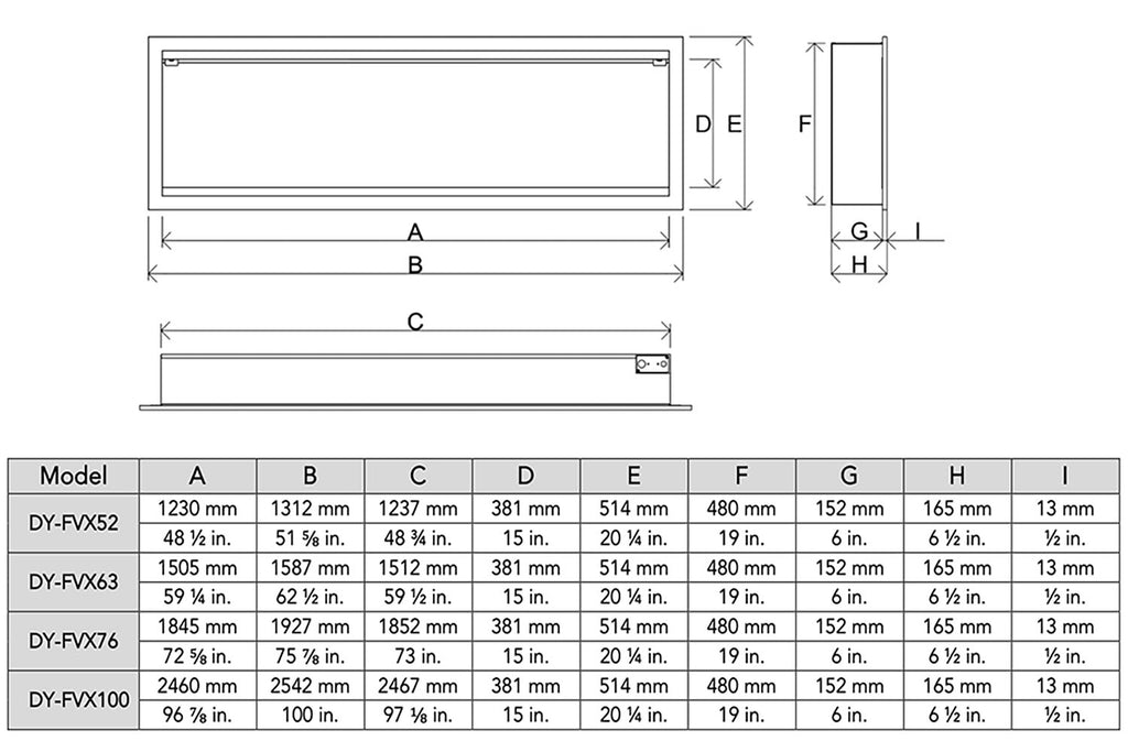 Dynasty Tempo Virtual Linear Recessed Electric Fireplace