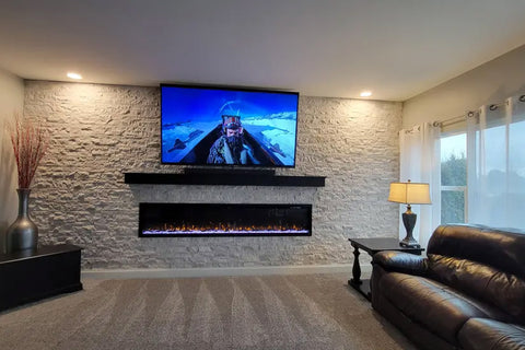 Image of Touchstone Sideline Elite 100" Built-In Recessed Flush Mount Electric Fireplace - 80044 - Electric Fireplaces Depot
