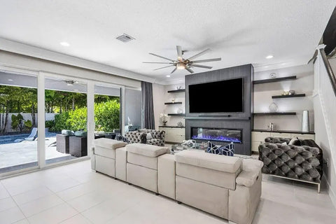 Image of Touchstone Sideline Elite 84 inch Smart Wall Mount Recessed Electric Fireplace - Built-In Fireplace Insert - 80050